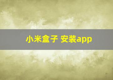 小米盒子 安装app